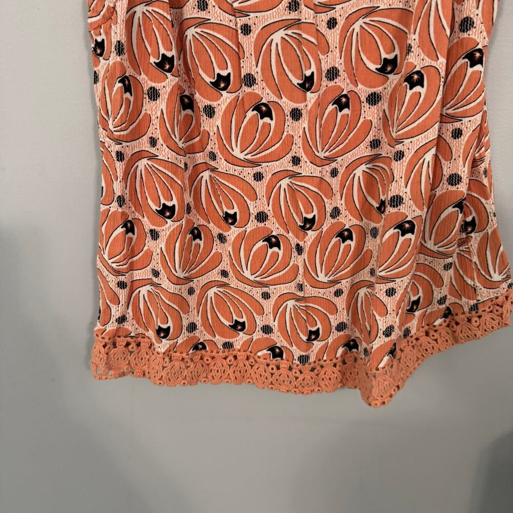 Market & Spruce Peachy Orange Printed Sleeveless Tank Top Women's Size Medium - Picture 7 of 7